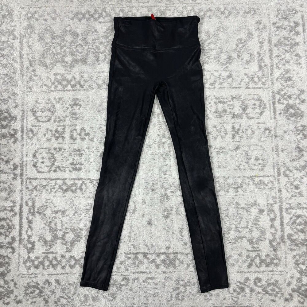 SPANX Legging Women’s Black Skinny Faux Leather Stretch Pull On Size Small